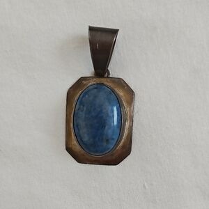 Elegant Blue Stone Sterling Silver Pendant